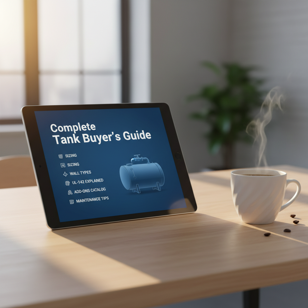 Digital Tank Buyer's Guide displayed on a tablet