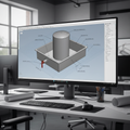 3D CAD rendering of custom containment pan with tank inside and engineering callouts